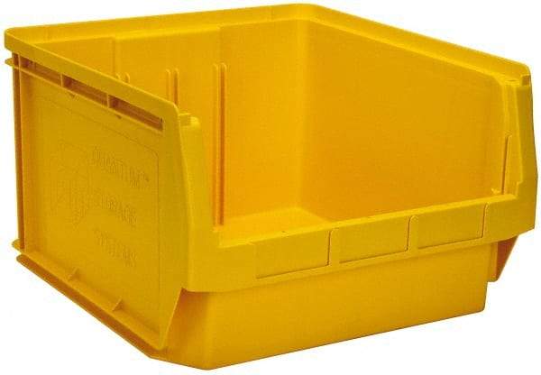 Quantum Storage - 120 Lb. Load Capacity, 19-3/4" Deep, Yellow Polyethylene Hopper Stacking Bin - 11-7/8" High x 18-3/8" Wide x 19-3/4" Long - Eagle Tool & Supply