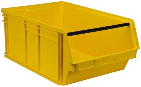 Quantum Storage - 140 Lb. Load Capacity, 29" Deep, Yellow Polyethylene Hopper Stacking Bin - 11-7/8" High x 18-3/8" Wide x 29" Long - Eagle Tool & Supply