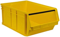 Quantum Storage - 140 Lb. Load Capacity, 29" Deep, Yellow Polyethylene Hopper Stacking Bin - 11-7/8" High x 18-3/8" Wide x 29" Long - Eagle Tool & Supply