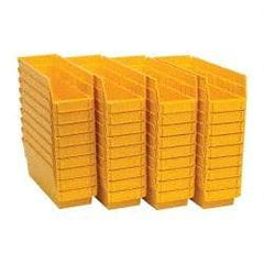 Quantum Storage - 50 Lb. Load Capacity, 11-5/8" Deep, Yellow Polypropylene Hopper Shelf Bin - 4" High x 4-1/8" Wide x 11-5/8" Long - Eagle Tool & Supply