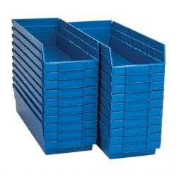 Quantum Storage - 50 Lb. Load Capacity, 17-7/8" Deep, Blue Polypropylene Hopper Shelf Bin - 4" High x 6-5/8" Wide x 17-7/8" Long - Eagle Tool & Supply