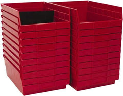 Quantum Storage - 50 Lb. Load Capacity, 11-5/8" Deep, Red Polypropylene Hopper Shelf Bin - 4" High x 8-3/8" Wide x 11-5/8" Long - Eagle Tool & Supply