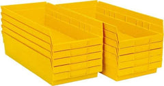 Quantum Storage - 50 Lb. Load Capacity, 17-7/8" Deep, Yellow Polypropylene Hopper Shelf Bin - 4" High x 8-3/8" Wide x 17-7/8" Long - Eagle Tool & Supply