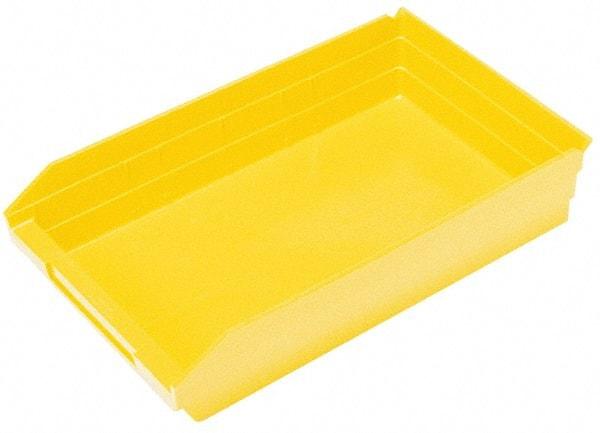 Quantum Storage - 50 Lb. Load Capacity, 23-5/8" Deep, Yellow Polypropylene Hopper Shelf Bin - 4" High x 11-1/8" Wide x 23-5/8" Long - Eagle Tool & Supply