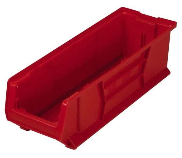 Quantum Storage - 100 Lb. Load Capacity, 23-7/8" Deep, Red Polypropylene Hopper Stacking Bin - 7" High x 8-1/4" Wide x 23-7/8" Long - Eagle Tool & Supply