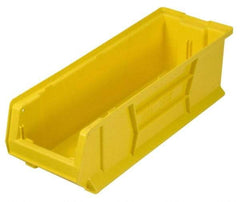 Quantum Storage - 100 Lb. Load Capacity, 23-7/8" Deep, Yellow Polypropylene Hopper Stacking Bin - 7" High x 8-1/4" Wide x 23-7/8" Long - Eagle Tool & Supply