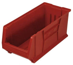 Quantum Storage - 100 Lb. Load Capacity, 23-7/8" Deep, Red Polypropylene Hopper Stacking Bin - 9" High x 8-1/4" Wide x 23-7/8" Long - Eagle Tool & Supply