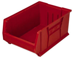 Quantum Storage - 100 Lb. Load Capacity, 23-7/8" Deep, Red Polypropylene Hopper Stacking Bin - 7" High x 11" Wide x 23-7/8" Long - Eagle Tool & Supply