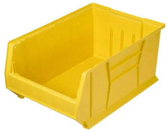 Quantum Storage - 100 Lb. Load Capacity, 23-7/8" Deep, Yellow Polypropylene Hopper Stacking Bin - 7" High x 11" Wide x 23-7/8" Long - Eagle Tool & Supply