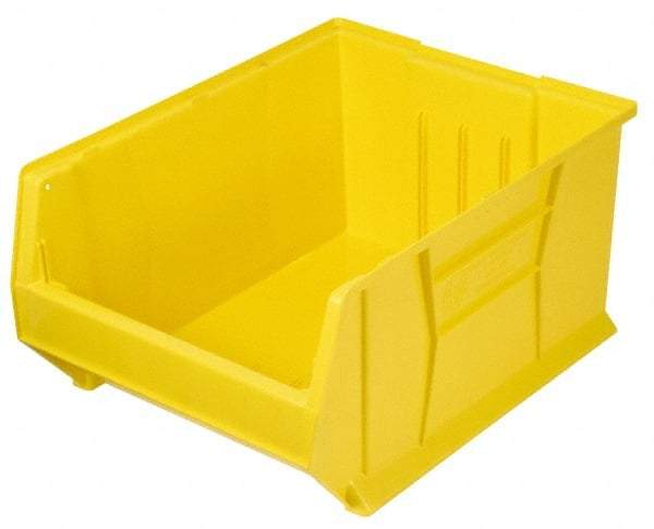 Quantum Storage - 100 Lb. Load Capacity, 23-7/8" Deep, Yellow Polypropylene Hopper Stacking Bin - 12" High x 18-1/4" Wide x 23-7/8" Long - Eagle Tool & Supply