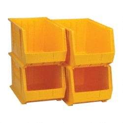 Quantum Storage - 75 Lb. Load Capacity, 18" Deep, Yellow Polypropylene Hopper Stacking Bin - 10" High x 11" Wide x 18" Long - Eagle Tool & Supply