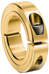 Climax Metal Products - 7/8" Bore, Steel, One Piece One Piece Split Shaft Collar - 1-5/8" Outside Diam, 1/2" Wide - Eagle Tool & Supply