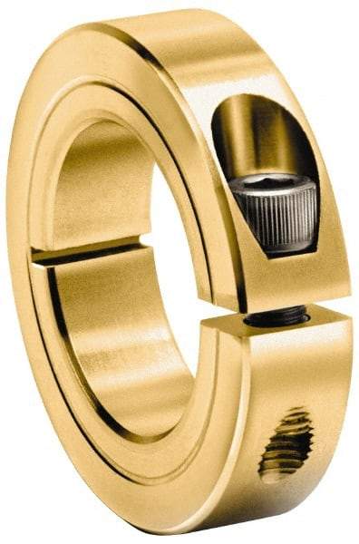 Climax Metal Products - 1-3/16" Bore, Steel, One Piece One Piece Split Shaft Collar - 2-1/16" Outside Diam, 1/2" Wide - Eagle Tool & Supply