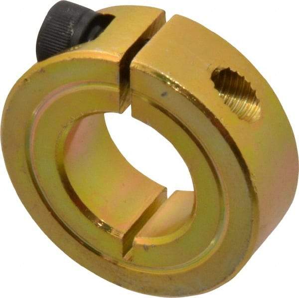 Climax Metal Products - 3/4" Bore, Steel, One Piece One Piece Split Shaft Collar - 1-1/2" Outside Diam, 1/2" Wide - Eagle Tool & Supply