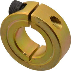 Climax Metal Products - 3/4" Bore, Steel, One Piece One Piece Split Shaft Collar - 1-1/2" Outside Diam, 1/2" Wide - Eagle Tool & Supply