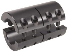 Climax Metal Products - 2" Bore, Steel, Two Piece Two Piece Split Shaft Collar - 3-3/8" Outside Diam, 4-7/8" Wide - Eagle Tool & Supply