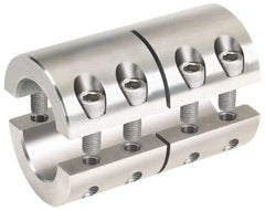 Climax Metal Products - 5/8 x 1/2" Bore, Stainless Steel, Two Piece Two Piece Split Shaft Collar - 1-5/16" Outside Diam, 2" Wide - Eagle Tool & Supply