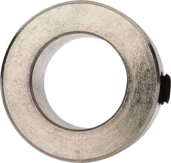 Climax Metal Products - 7/8" Bore, Aluminum, One Piece Solid Set Screw Collars - 1-1/2" Outside Diam, 9/16" Wide - Eagle Tool & Supply