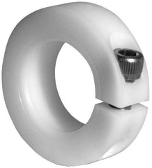 Climax Metal Products - 1-3/16" Bore, Plastic, One Piece One Piece Split Shaft Collar - 2-1/16" Outside Diam, 1/2" Wide - Eagle Tool & Supply