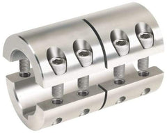 Climax Metal Products - 5/8 x 1/2" Bore, Stainless Steel, With Keyway Two Piece Split Shaft Collar - 1-5/16" Outside Diam, 2" Wide - Eagle Tool & Supply