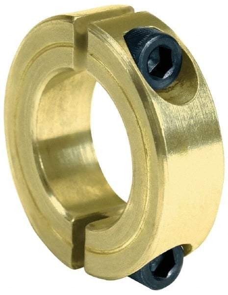 Climax Metal Products - 1-9/16" Bore, Steel, Two Piece Clamping Shaft Collar - 2-3/8" Outside Diam, 9/16" Wide - Eagle Tool & Supply