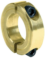 Climax Metal Products - 1-9/16" Bore, Steel, Two Piece Clamping Shaft Collar - 2-3/8" Outside Diam, 9/16" Wide - Eagle Tool & Supply