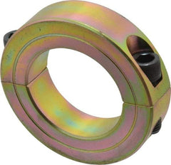 Climax Metal Products - 1-11/16" Bore, Steel, Two Piece Clamping Shaft Collar - 2-3/4" Outside Diam, 11/16" Wide - Eagle Tool & Supply