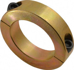 Climax Metal Products - 2" Bore, Steel, Two Piece Clamping Shaft Collar - 3" Outside Diam, 11/16" Wide - Eagle Tool & Supply