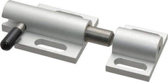 80/20 Inc. - 2" Long x 1-1/2" Wide x 13/16" High, Deadbolt Latch with Side Latch - Aluminum Body with Stainless Steel Bolt, Spring & Handle, with Clear Anodized Aluminum Finish - Eagle Tool & Supply