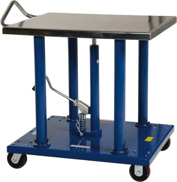 Vestil - 2,000 Lb Capacity Manual Post Work Platform - 36" to 54" Lift Height, 36" Platform Length x 30" Platform Width - Eagle Tool & Supply