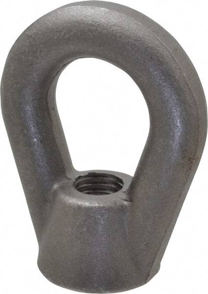 Gibraltar - 10,600 Lb Capacity, 3/4-10 Thread, Self Colored, Carbon Steel Heavy Duty Lifting Eye Nut - Grade C-1030, 3-7/8" High, 1-1/2" Inside & 3" Outside Eye Diam, 3" Bell/Base Width - Eagle Tool & Supply