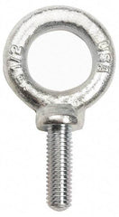 Gibraltar - 9,000 Lb Capacity, Forged Steel, 1-8 Thread, Fixed Lifting Eye Bolt - Fully Threaded, 2-1/2" Shank, 2-1/2" Thread Length, Shoulder - Eagle Tool & Supply