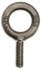 Gibraltar - 6,000 Lb Capacity, Forged Steel, 3/4-10 Thread, Fixed Lifting Eye Bolt - Fully Threaded, 4-1/2" Shank, 4-1/2" Thread Length, No Shoulder - Eagle Tool & Supply
