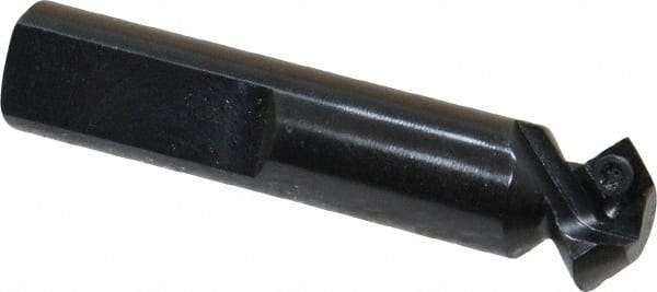 Cutting Tool Technologies - 45° Lead Angle, 5/8" Max Cut Diam, 0.34" Min Cut Diam, 0.15" Max Depth of Cut, Indexable Chamfer and Angle End Mill - 1 Insert, SDEB 21.51 Insert Style, 2-1/2" Overall Length, Straight Shank - Eagle Tool & Supply