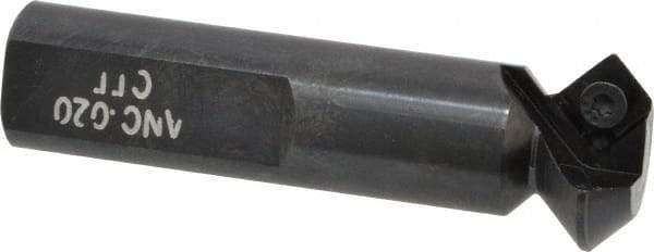Cutting Tool Technologies - 45° Lead Angle, 1" Max Cut Diam, 0.54" Min Cut Diam, 0.22" Max Depth of Cut, Indexable Chamfer and Angle End Mill - 1 Insert, SPEH 322 Insert Style, 3" Overall Length, Straight Shank - Eagle Tool & Supply