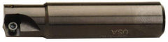 Cutting Tool Technologies - 0.74" Cut Diam, 1/4" Max Depth of Cut, 3/4" Shank Diam, 2-3/4" OAL, Indexable Square Shoulder End Mill - SNMC 222B Inserts, Weldon Shank, Through Coolant - Eagle Tool & Supply