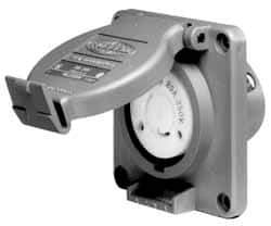 Hubbell Wiring Device-Kellems - 120/208 VAC, 30 Amp, L21-30R NEMA, Self Grounding Receptacle - 4 Poles, 5 Wire, Female End, Gray - Eagle Tool & Supply