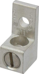 Thomas & Betts - 14-1/0 AWG Noninsulated Compression Connection Square Ring Terminal - 1/4" Stud, 1-15/32" OAL x 5/8" Wide, Tin Plated Aluminum Contact - Eagle Tool & Supply