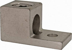 Thomas & Betts - 6 AWG Noninsulated Square Ring Terminal - 5/16" Stud, 2" OAL x 1" Wide, Tin Plated Aluminum Contact - Eagle Tool & Supply