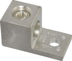 Thomas & Betts - 6 AWG Noninsulated Compression Connection Square Ring Terminal - 3/8" Stud, 2-1/4" OAL x 1-1/8" Wide, Tin Plated Aluminum Contact - Eagle Tool & Supply
