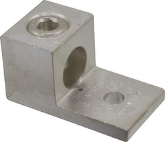 Thomas & Betts - 4 AWG Noninsulated Compression Connection Square Ring Terminal - 3/8" Stud, 2-13/16" OAL x 1-1/2" Wide, Tin Plated Aluminum Contact - Eagle Tool & Supply