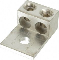 Thomas & Betts - 6 AWG Noninsulated Compression Connection Rectangle Ring Terminal - 1/2" Stud, 2-7/8" OAL x 1.9219" Wide, Tin Plated Aluminum Contact - Eagle Tool & Supply