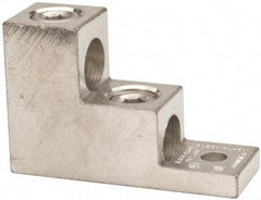 Thomas & Betts - 6 AWG Noninsulated Compression Connection Square Ring Terminal - 5/16" Stud, 3" OAL x 1-1/8" Wide, Tin Plated Aluminum Contact - Eagle Tool & Supply