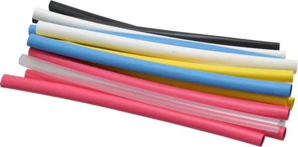 3M - 6" Long, 2:1, Polyolefin Heat Shrink Electrical Tubing - Black, Blue, Clear, Green, Red, White, Yellow - Eagle Tool & Supply