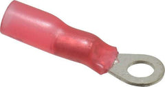 3M - 22-18 AWG Partially Insulated Crimp Connection Circular Ring Terminal - #8 Stud, 1" OAL x 0.31" Wide, Copper Contact - Eagle Tool & Supply