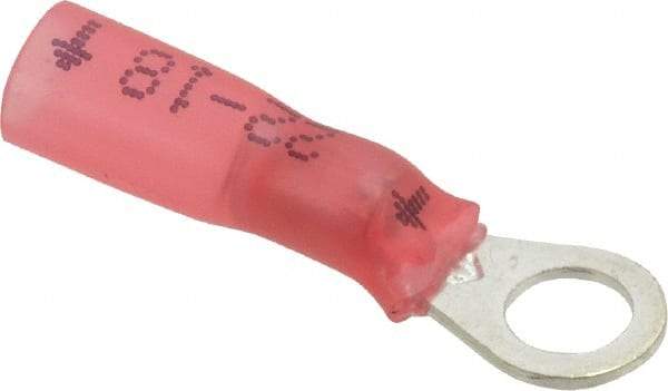 3M - 22-18 AWG Partially Insulated Crimp Connection Circular Ring Terminal - #8 Stud, 1" OAL x 0.31" Wide, Copper Contact - Eagle Tool & Supply