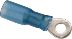 3M - 16-14 AWG Partially Insulated Crimp Connection Circular Ring Terminal - #6 Stud, 1" OAL x 0.31" Wide, Copper Contact - Eagle Tool & Supply