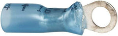 3M - 16-14 AWG Partially Insulated Crimp Connection Circular Ring Terminal - #10 Stud, 1" OAL x 0.31" Wide, Copper Contact - Eagle Tool & Supply