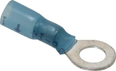 3M - 16-14 AWG Partially Insulated Crimp Connection Circular Ring Terminal - 1/4" Stud, 1.1" OAL x 0.47" Wide, Copper Contact - Eagle Tool & Supply