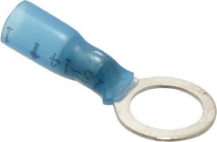 3M - 16-14 AWG Partially Insulated Crimp Connection Circular Ring Terminal - 3/8" Stud, 1.1" OAL x 0.56" Wide, Copper Contact - Eagle Tool & Supply
